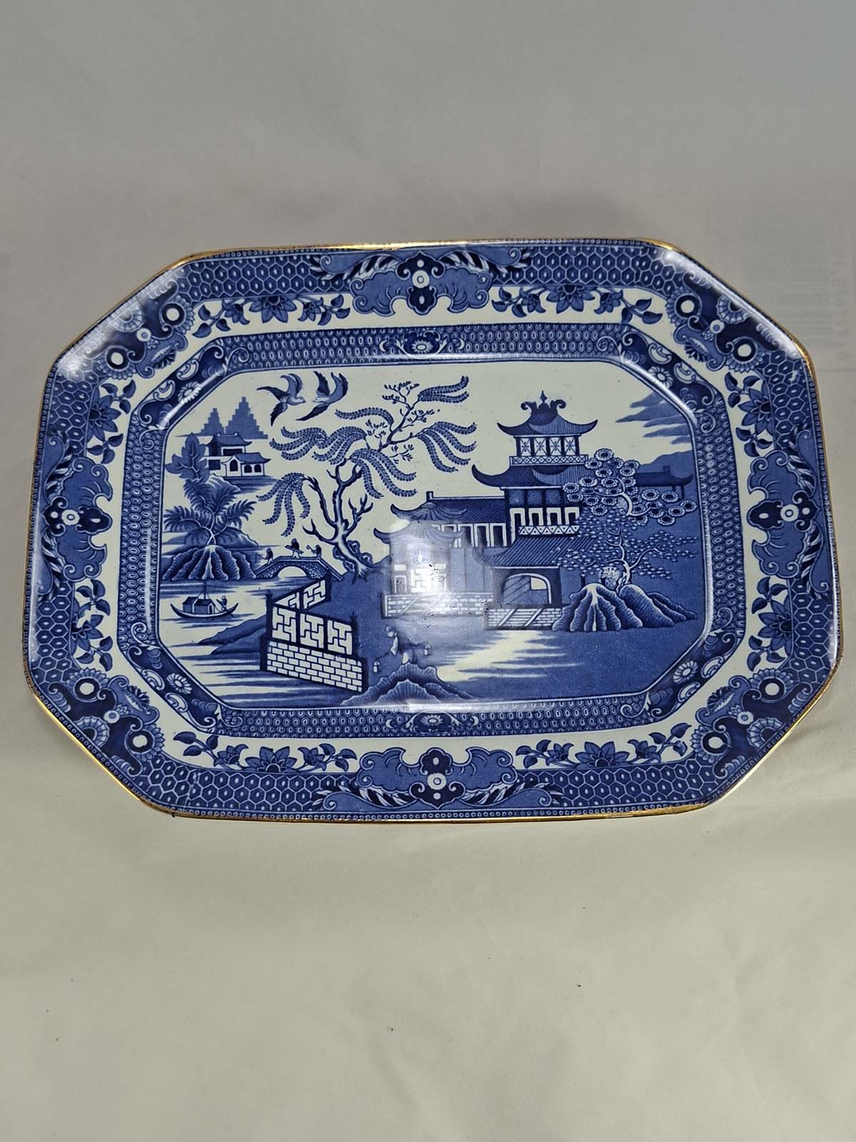 Burleigh Ware Willow Pattern Platter 28.7 X 22cm - Image 8