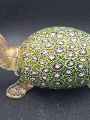 Murano Millefiori Turtle with Gold