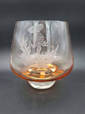 Caithness Amber Etched Glass Bowl / Vase