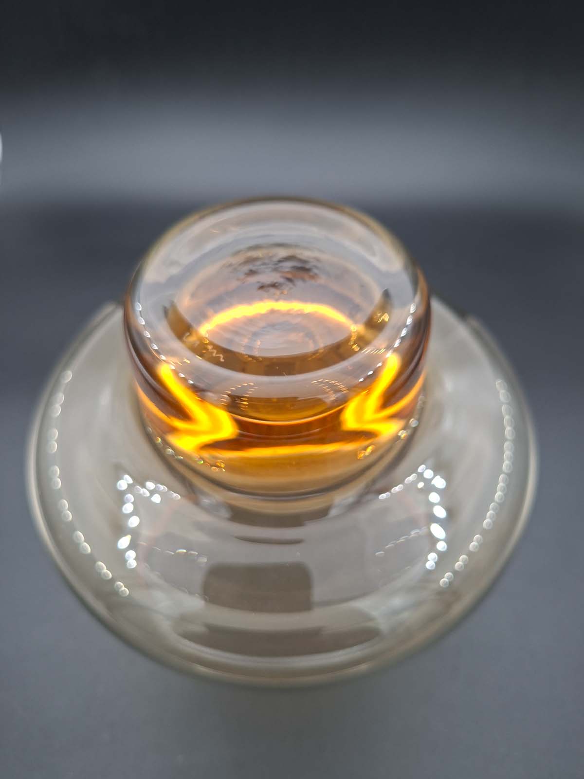 Caithness Amber Etched Glass Bowl / Vase - Image 6