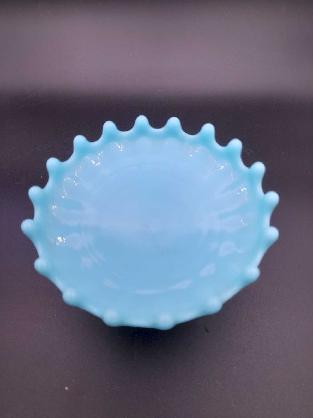 Blue Opaline Glass Comport by Portieux Vallerysthal - Image 2