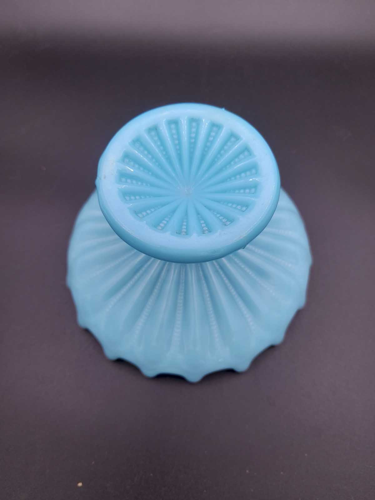 Blue Opaline Glass Comport by Portieux Vallerysthal - Image 3