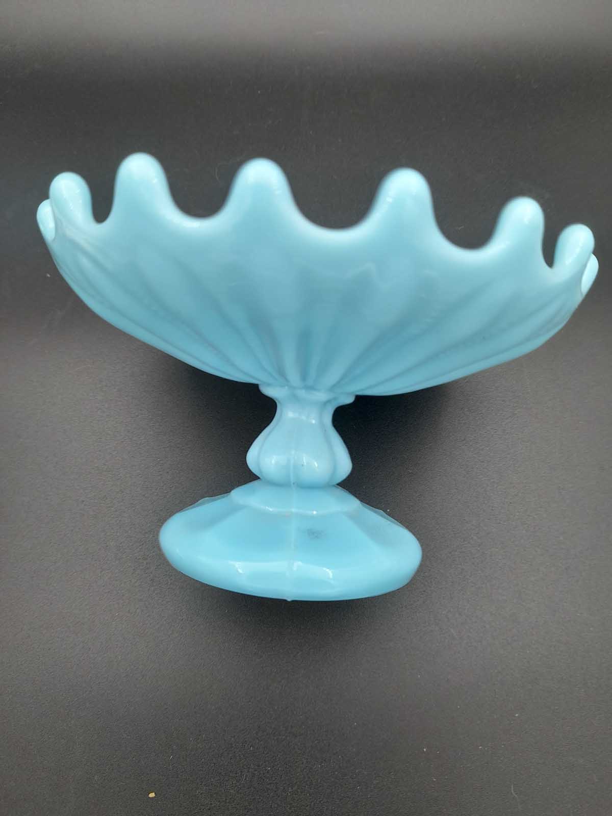 Blue Opaline Glass Comport by Portieux Vallerysthal - Image 4