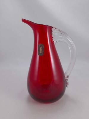 Whitefriars Ruby Red Sparrow Beak Glass Jug