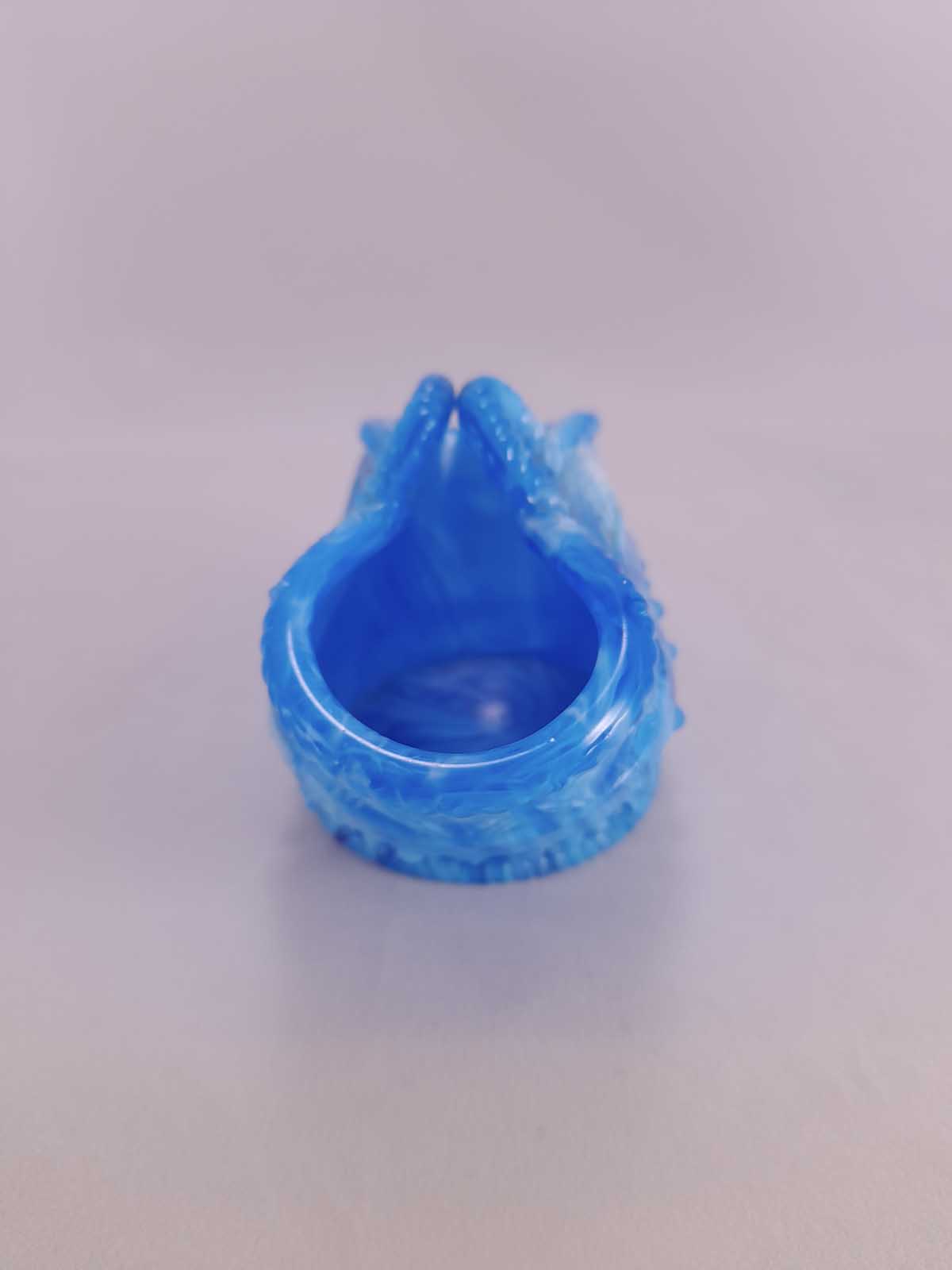 Victorian Blue Slag Glass Basket - Image 2