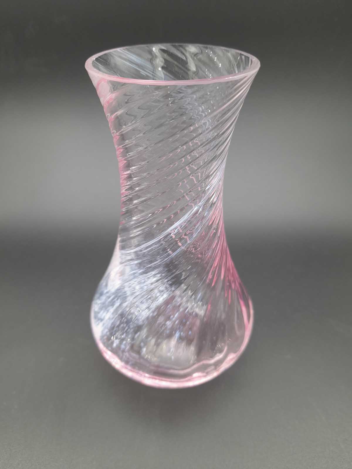 Caithness Pink Swirl Glass Vase - Image 2
