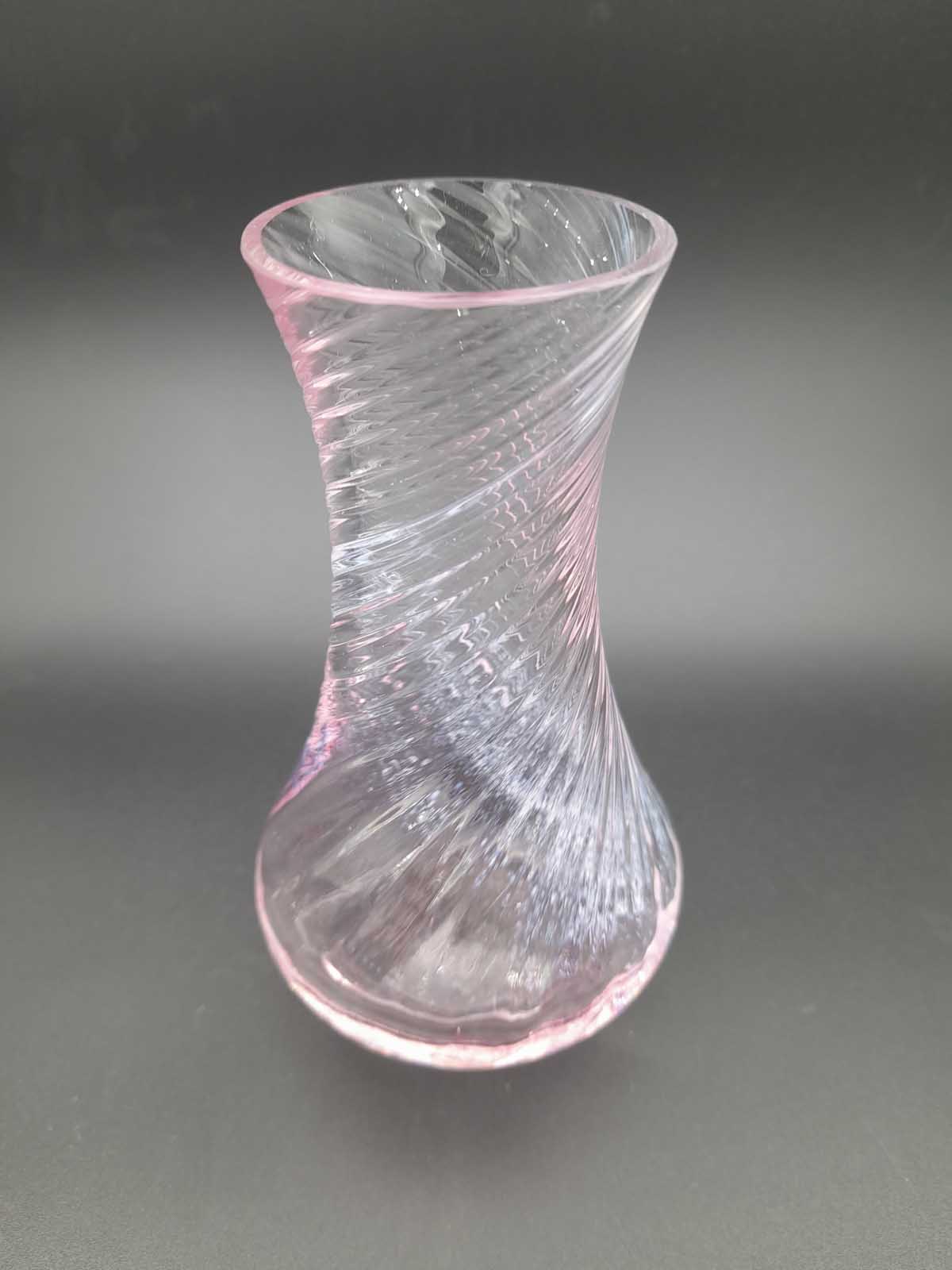 Caithness Pink Swirl Glass Vase - Image 3