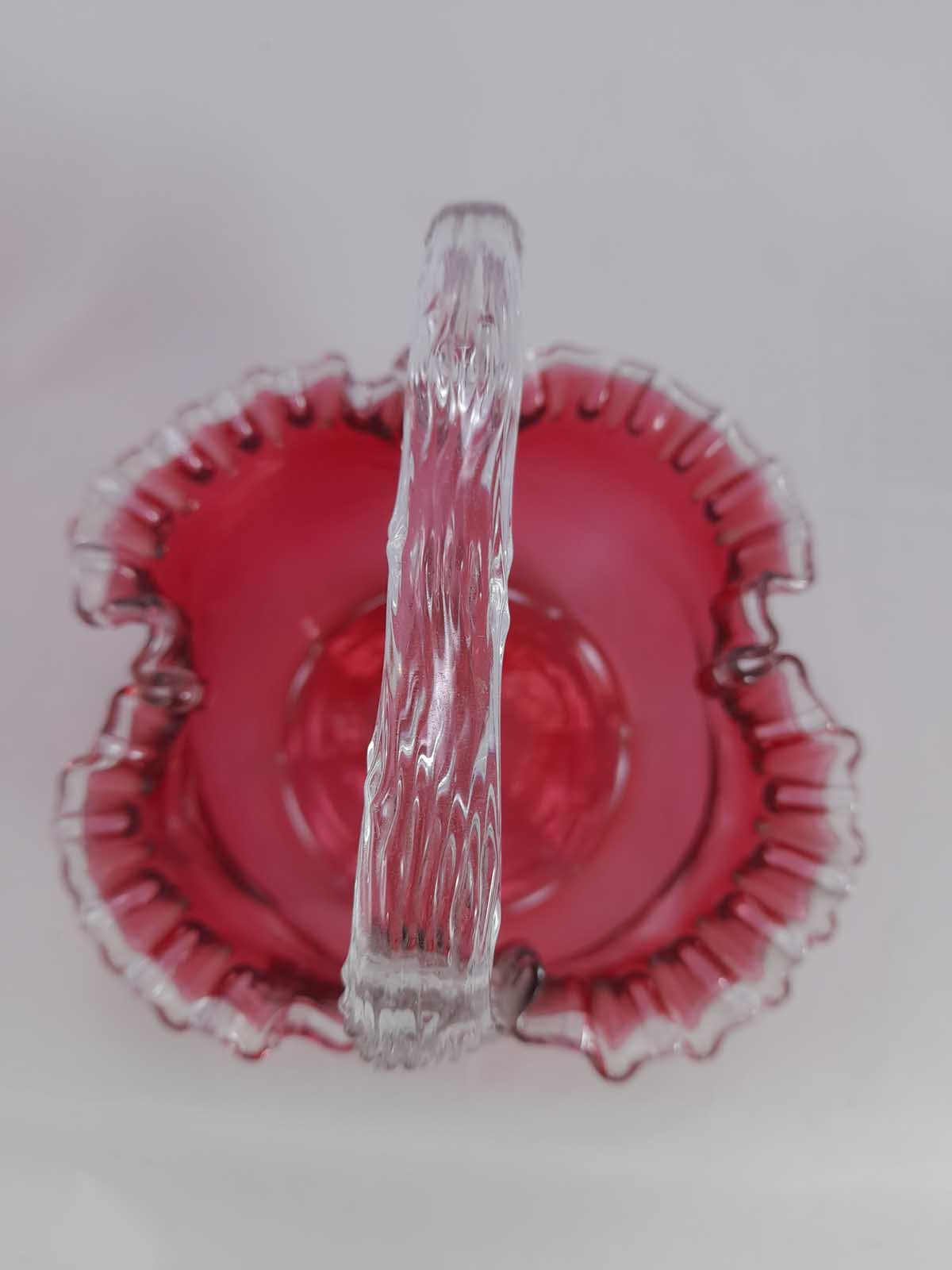Cranberry Glass Basket - Image 6