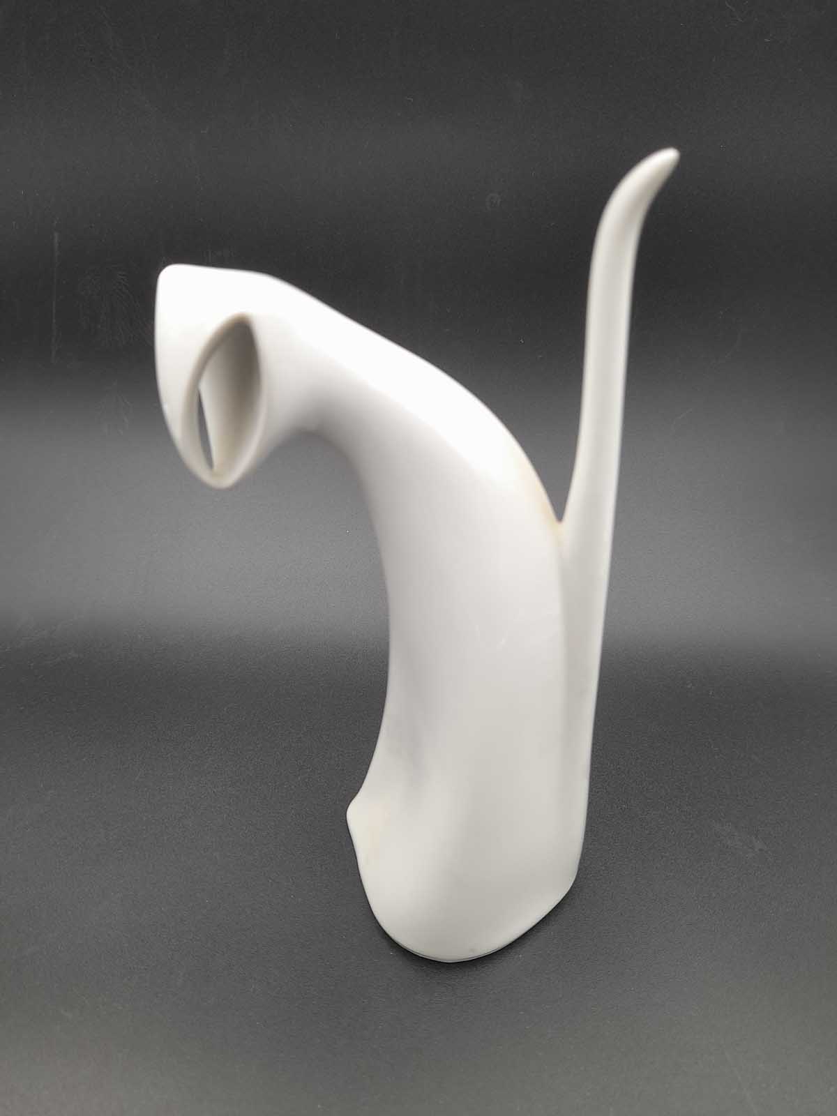 Mid Century Royal Dux White Sitting Cat