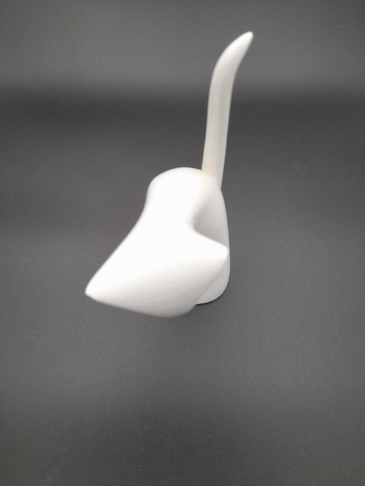 Mid Century Royal Dux White Sitting Cat - Image 4