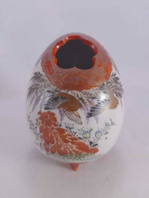 Japanese Kutani Egg Shaped Vase